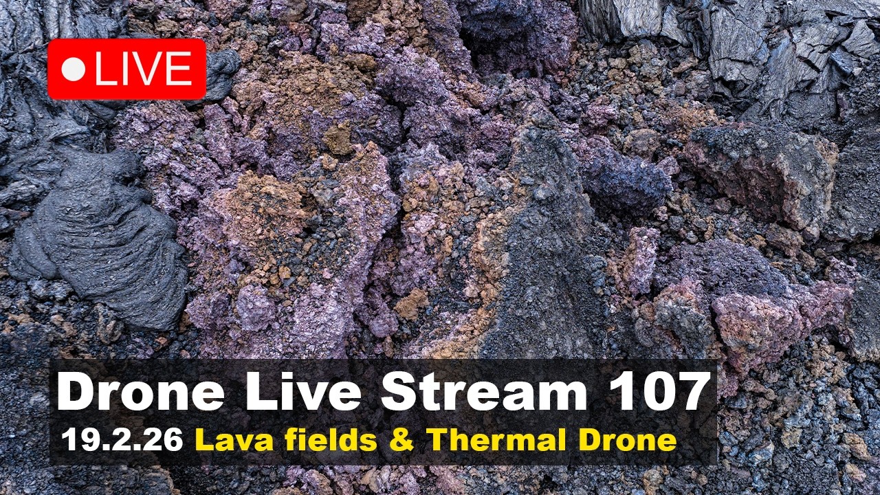 LIVE 19.2.26  Exploring Sundhnúksgígar eruption area with Thermal drone, drone live stream