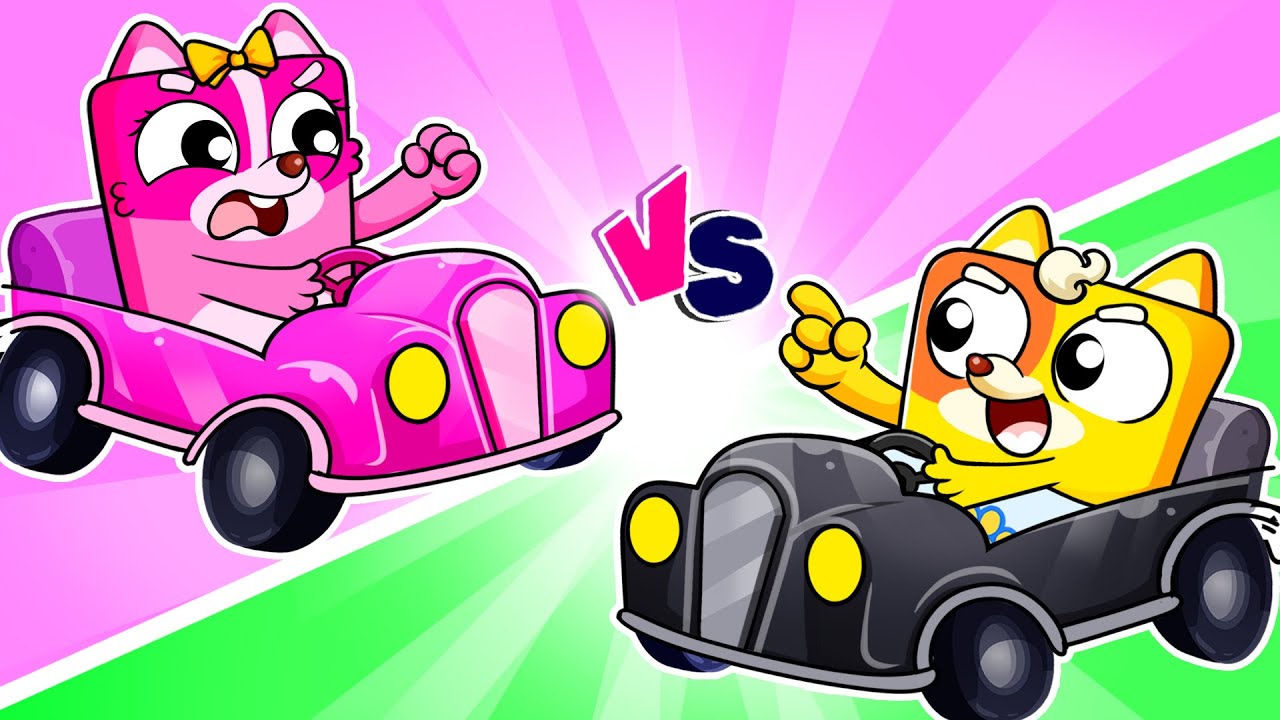 Pink VS Black Car Song 🖤💗 | Funny Kids Songs & Nursery Rhymes By Baby Ringo