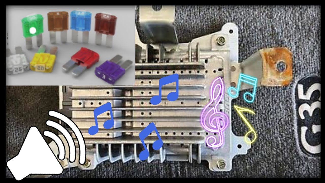 Расположение предохранителя AMP на Infiniti G35 Nissan 350Z