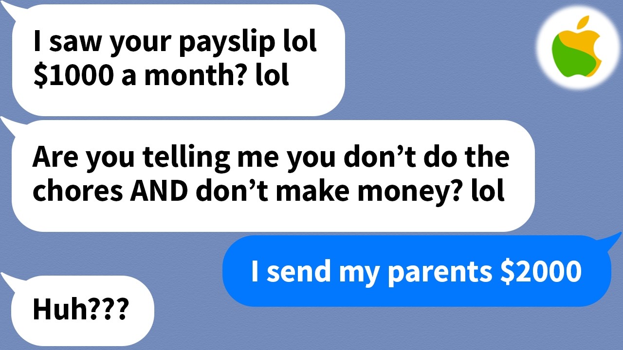 【Apple】 My elite sister-in-law SNOOPED through my payslip and called me a broke loser