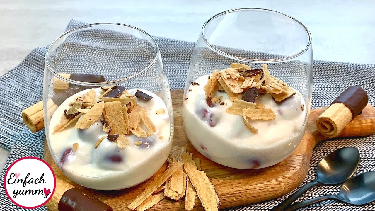 Vanille Quark Pudding 🤩 mit Kirschen 🍒  leichtes Dessert  Thermomix® TM5/TM6