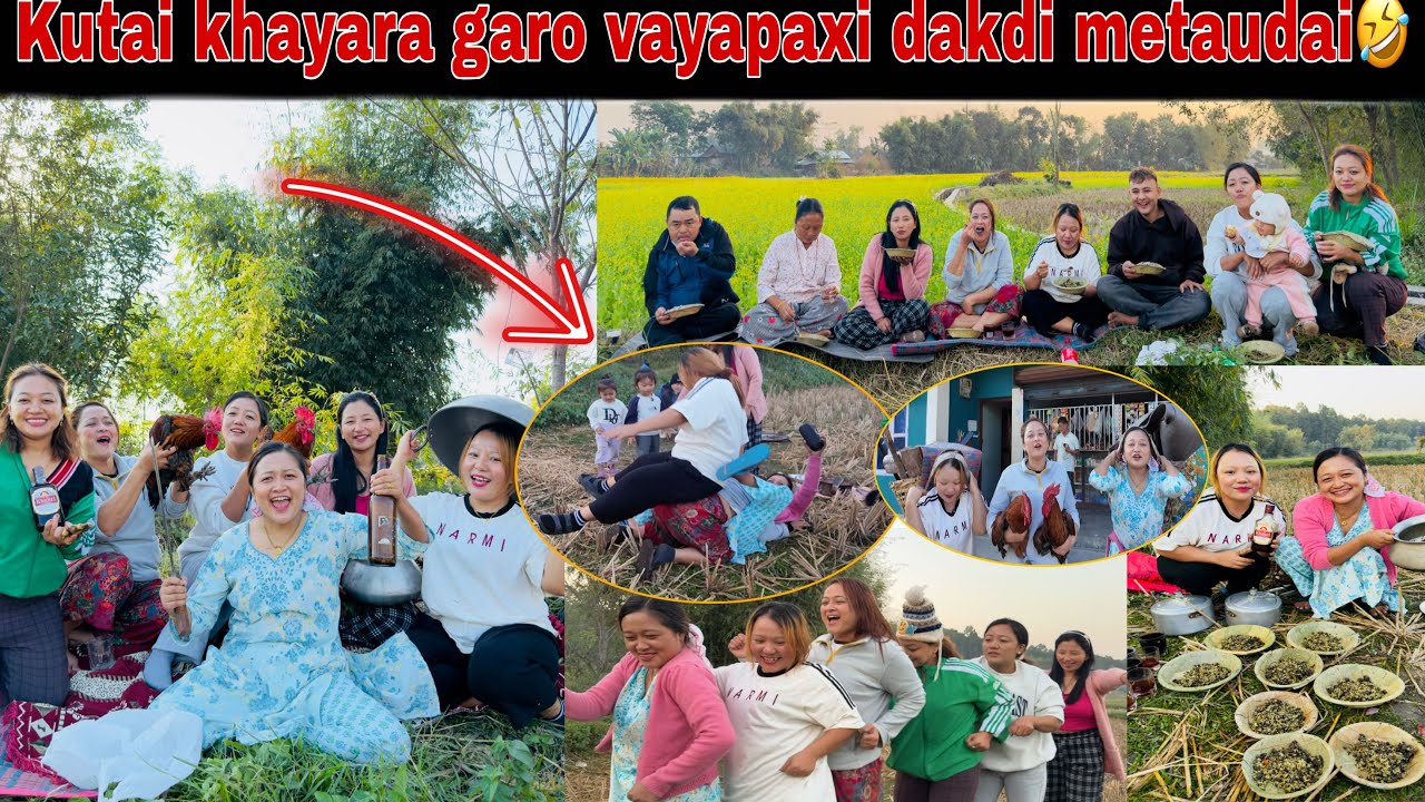 Kutai khayara sabai jana lai garo vayapaxi local kukhurako jhol khayara dakdi metauna picnic 🧺😂