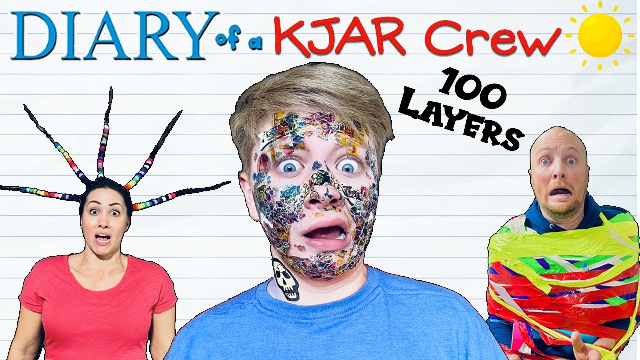 100 LAYERS! Funny SIBLINGS vs PARENTS Prank War Challenge! DIARY of a KJAR Crew!