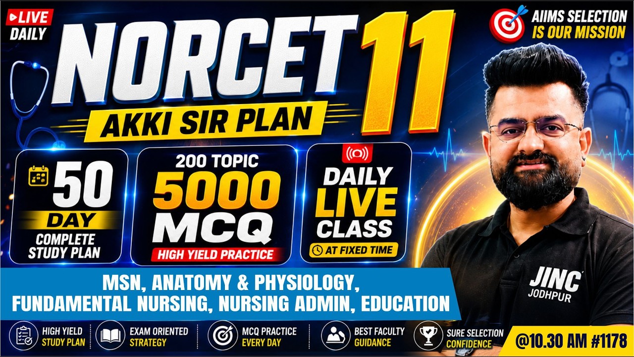 👉 NORCET 11 | OSSSC | RRB | SGPGIMS | Govt Nursing Exams | Live MCQ Class #1178 | Akki Sir
