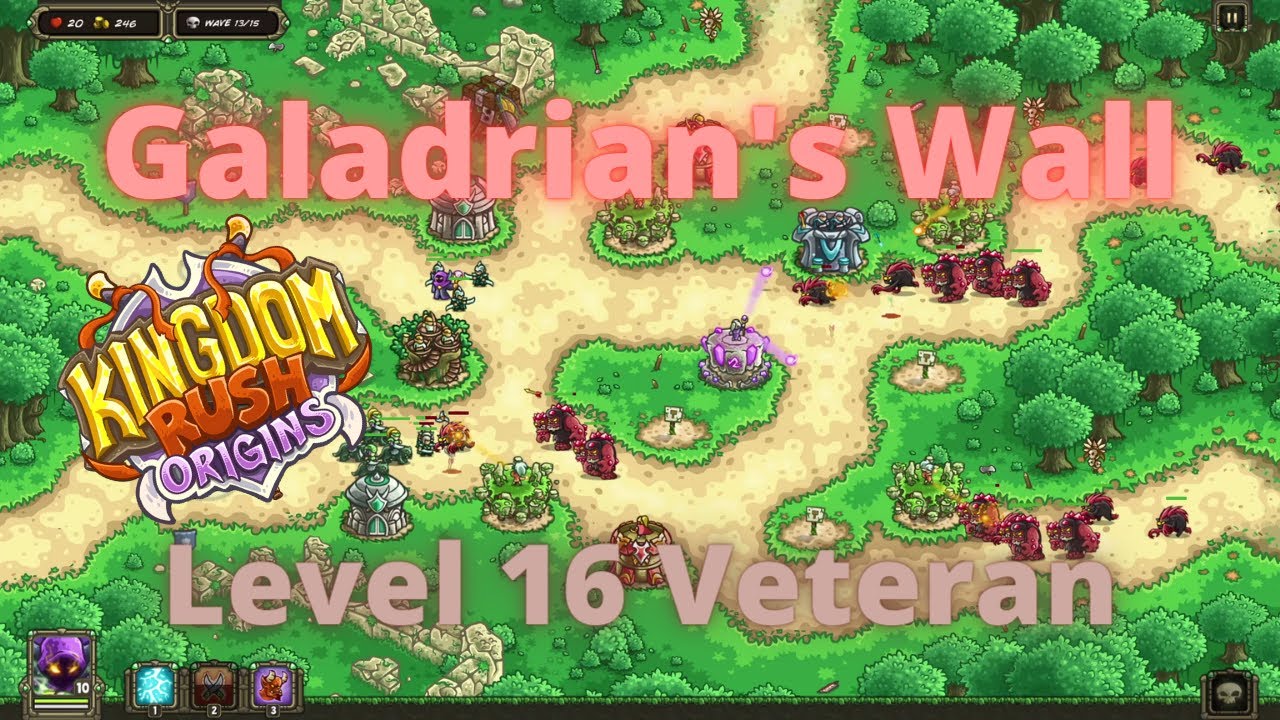 Kingdom Rush Origins Galadrian's Wall Campaign On Veteran (Hard) (No Commentary)