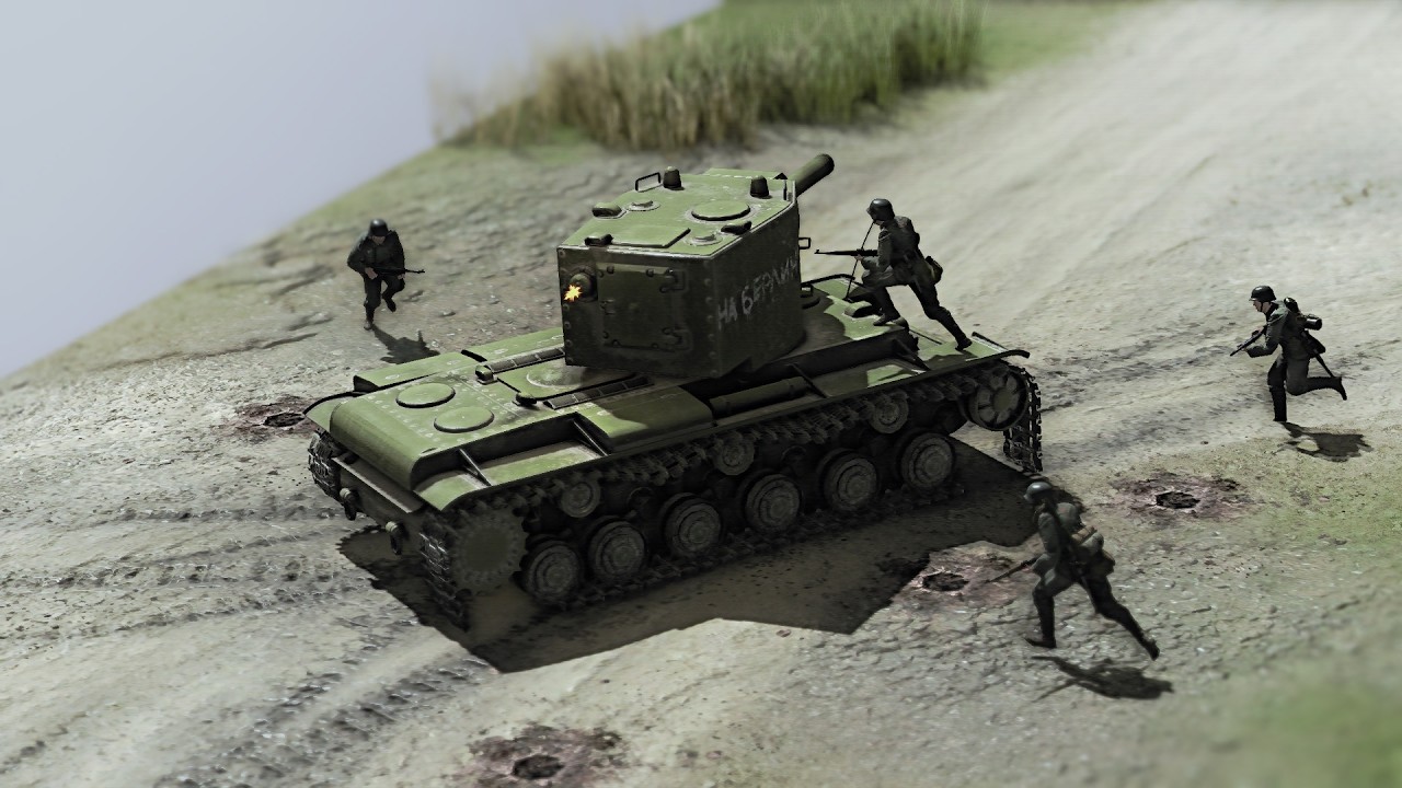 Tank monster on the road halting the Axis advance | Tilt Shift