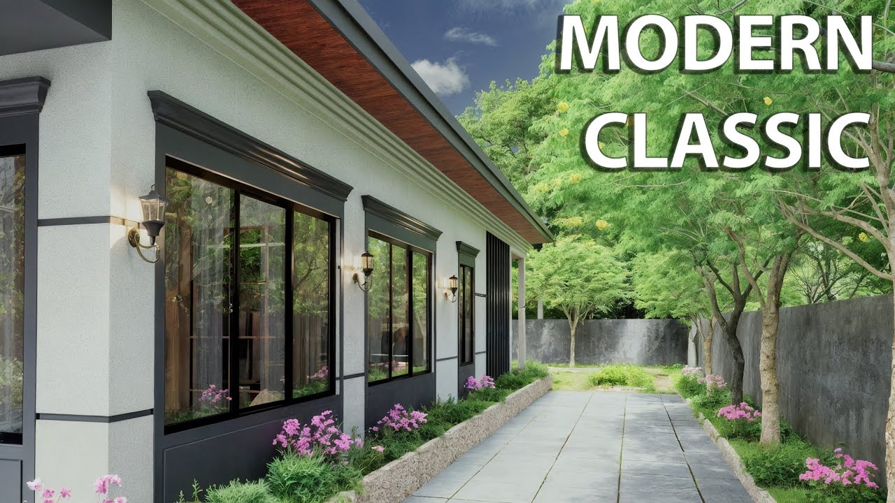 4-Bedroom Small Modern Classic House Design (10m x 19.6m) | Full Interior and Exterior