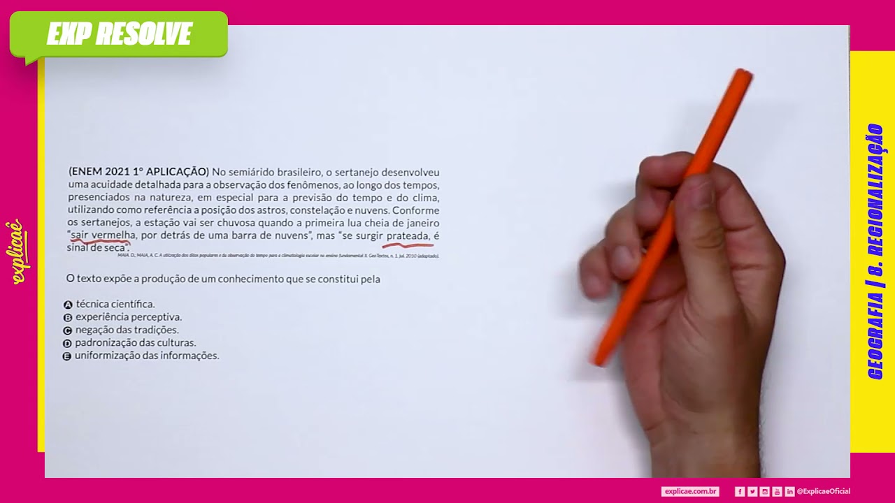 NO SEMIÁRIDO BRASILEIRO, O SERTANEJO DESENVOLVEU UMA ACUIDADE DETALHADA(...) | REGIONALIZAÇÃO