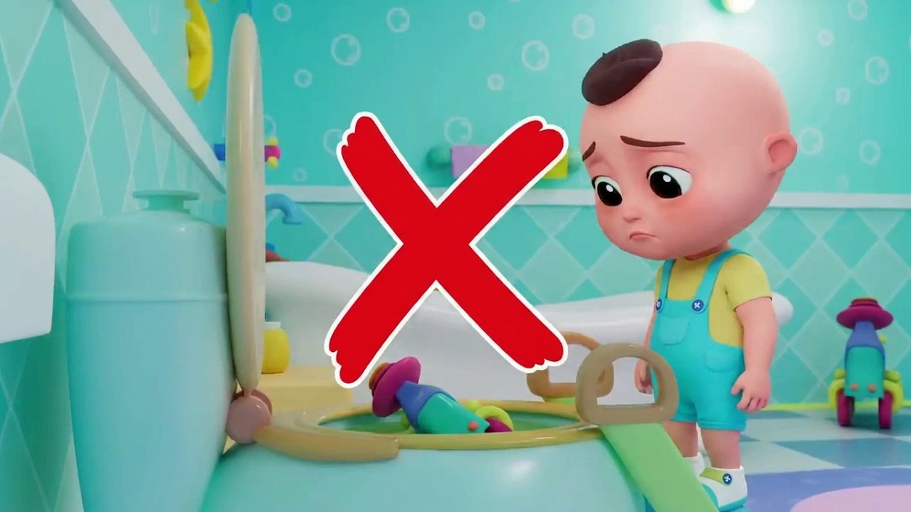No pongas juguetes en el inodoro | Normas de baño para niños | Baby Berry - Español