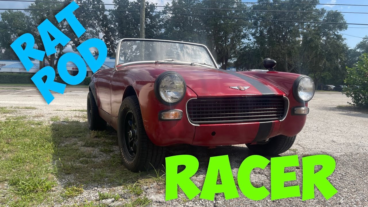 1963 Austin Healey Sprite 1098 rat rod race car gets maintenance and goes for a ride