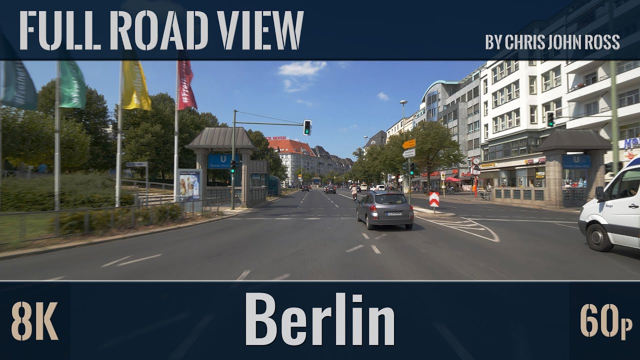 Berlin, Germany: B2 - Straße des 17. Juni, Bismarckstraße, Kaiserdamm, Heerstraße - 8K (4320p/60p)
