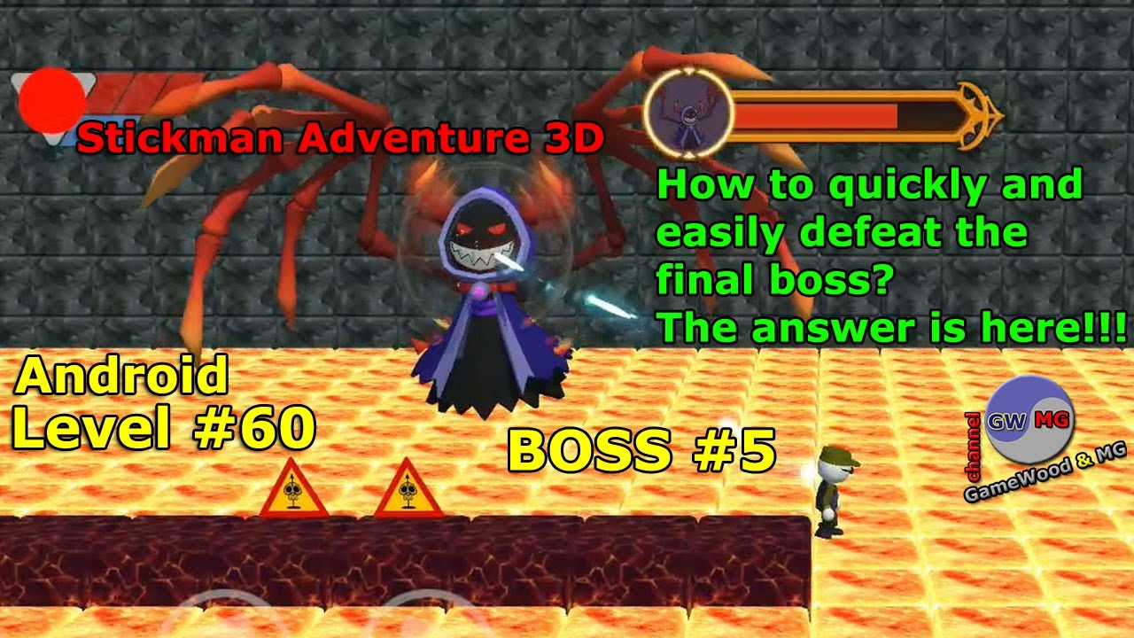 Лёгкий способ победить! Level 60. Босс № 5. Прохождение игры Stickman Adventure 3D на Android