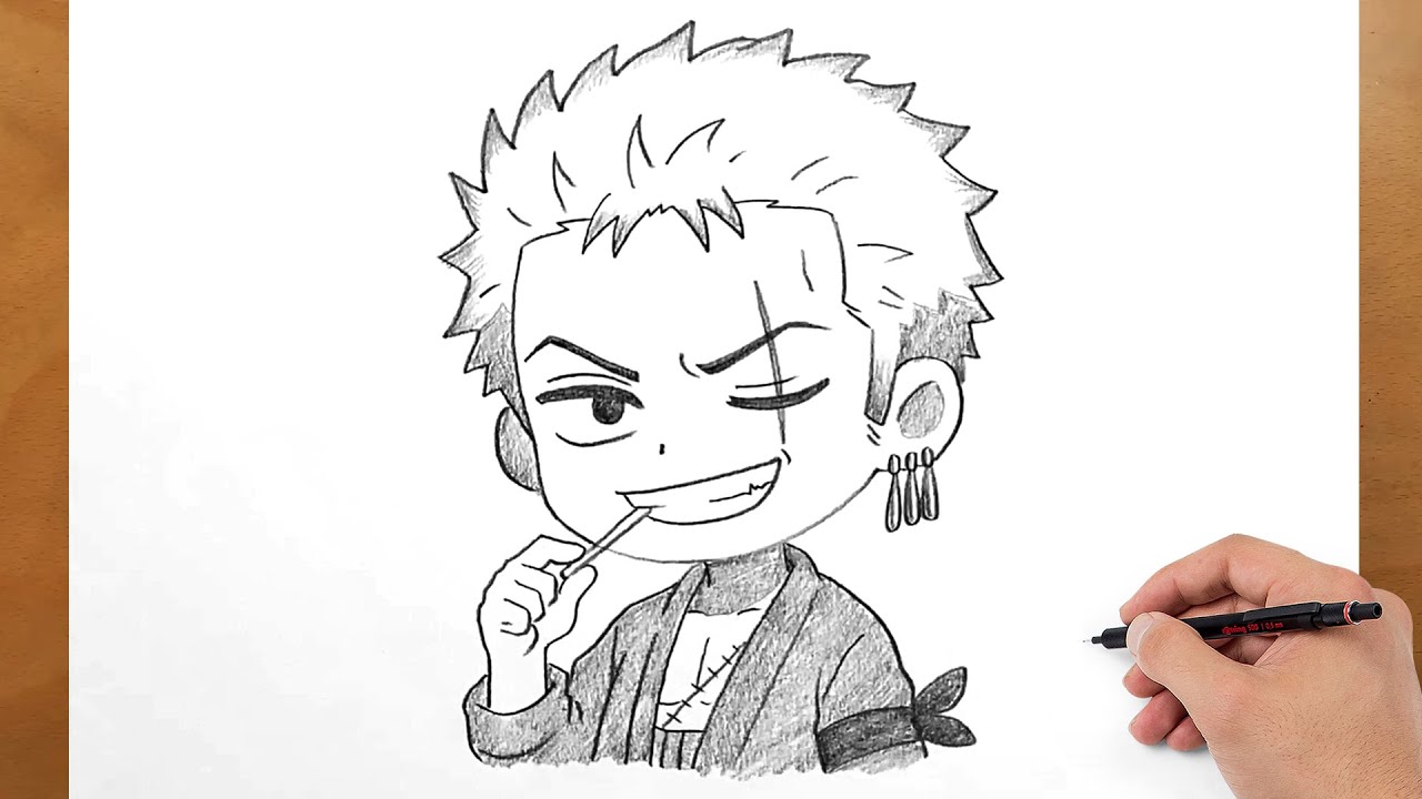 How to Draw Zoro Chibi Step by Step | Easy One Piece Art