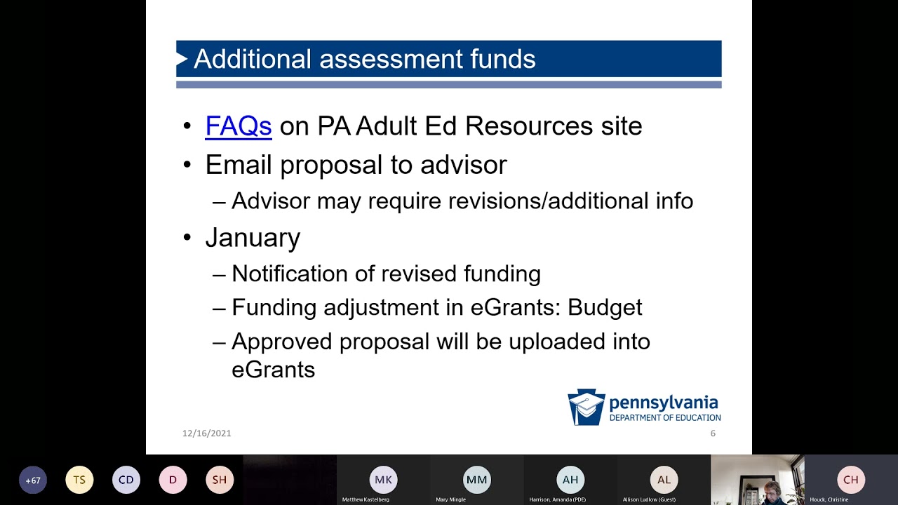 Monthly Division of Adult Education Update webinar 12/16/21 Meeting Recording