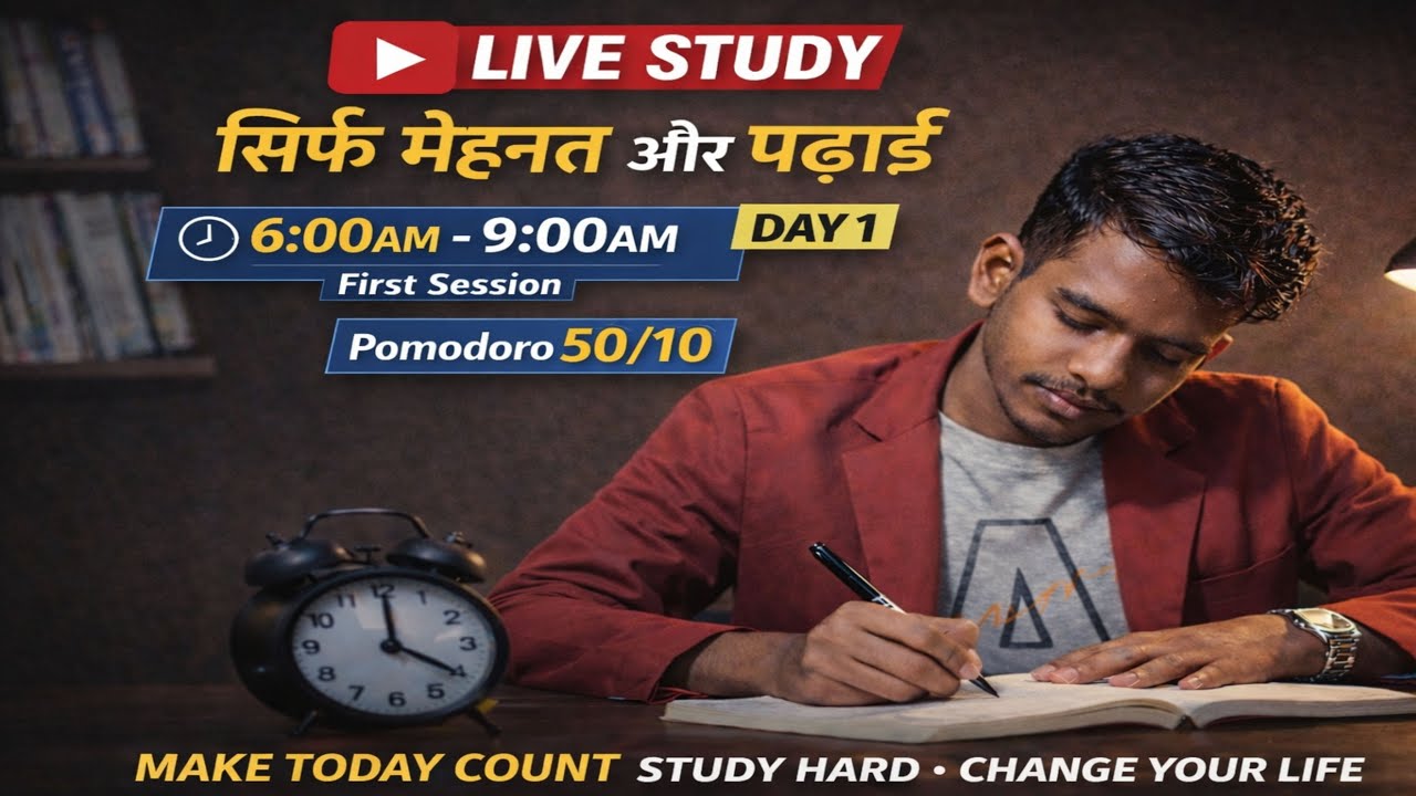 Morning Study With Me Live 🔴 3 Hours | 50/10 Pomodoro Study | #shorts #boardexam #class10 #class12