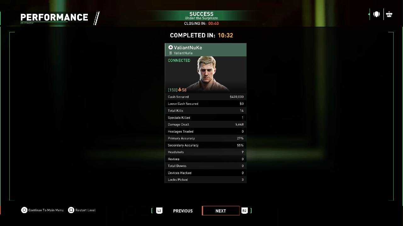 PAYDAY 3 Under The Surphaze PS5 WR