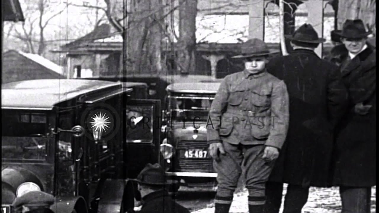 Funeral procession for President Theodore Roosevelt in Oyster Bay, New York. HD Stock Footage.