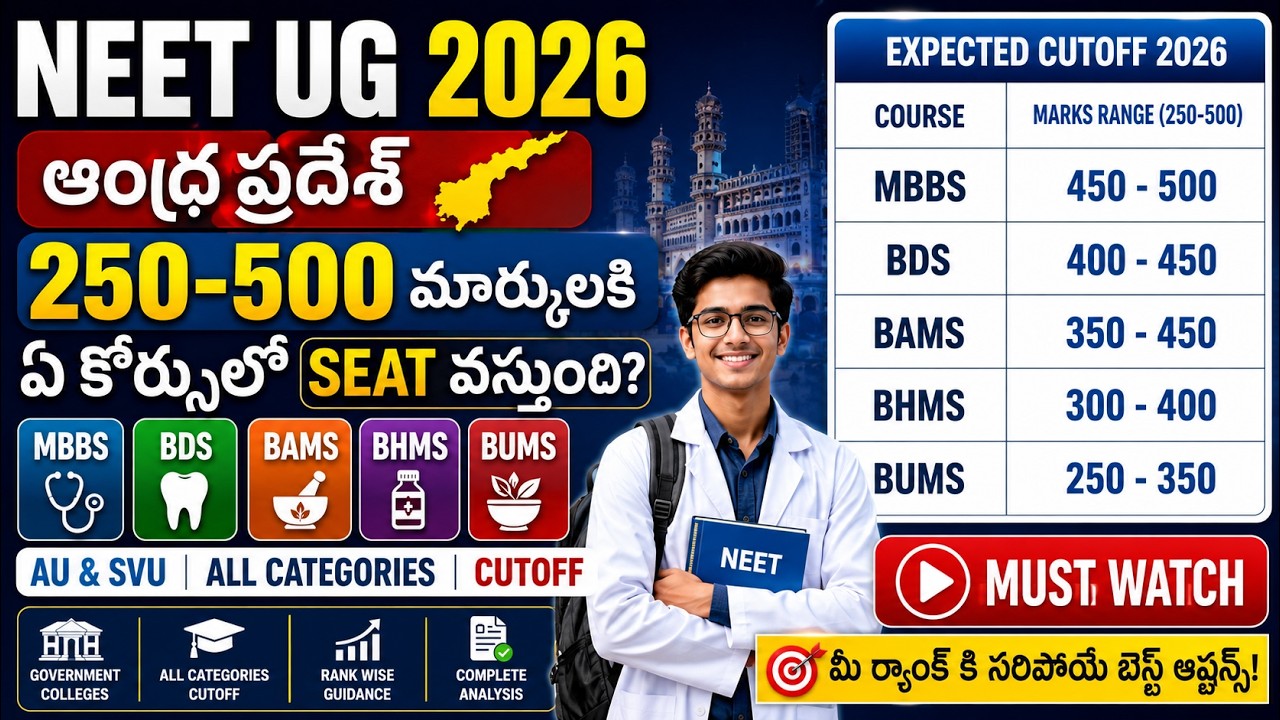 NEET 2026 Andhra Pradesh Expected Cutoff || AP MBBS Cutoff 2026 || AP BDS Cutoff || AP AYUSH Cutoff