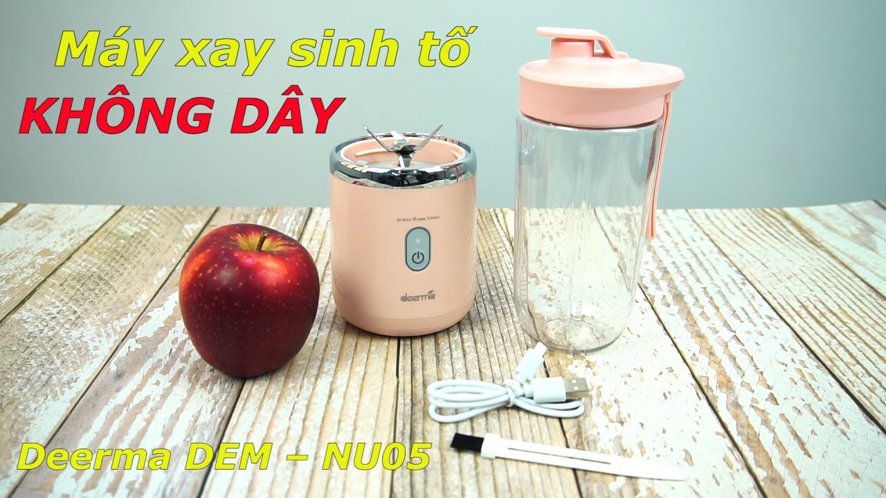 Máy Xay Sinh Tố Cầm Tay Không Dây Deerma DEM NU05 - Pin 1500 mAh - Nhỏ Gọn Tiện Lợi