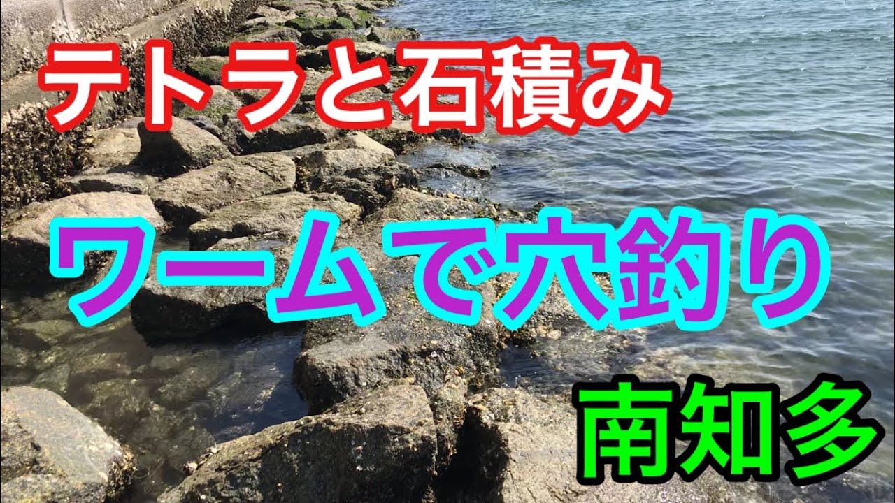 テトラと石積みでワームの穴釣り 南知多の漁港