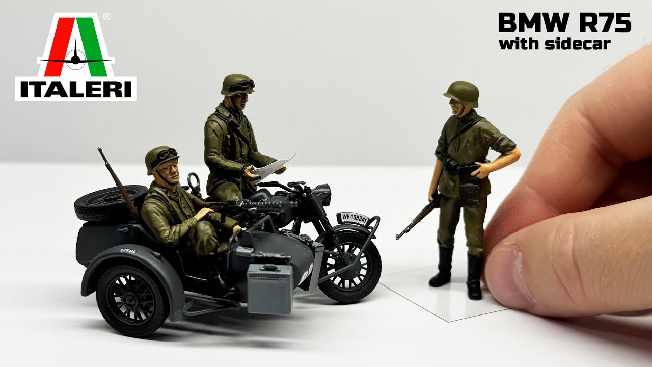 BMW R75 - модель мотоцикла с коляской в масштабе 1/35 (Italeri)