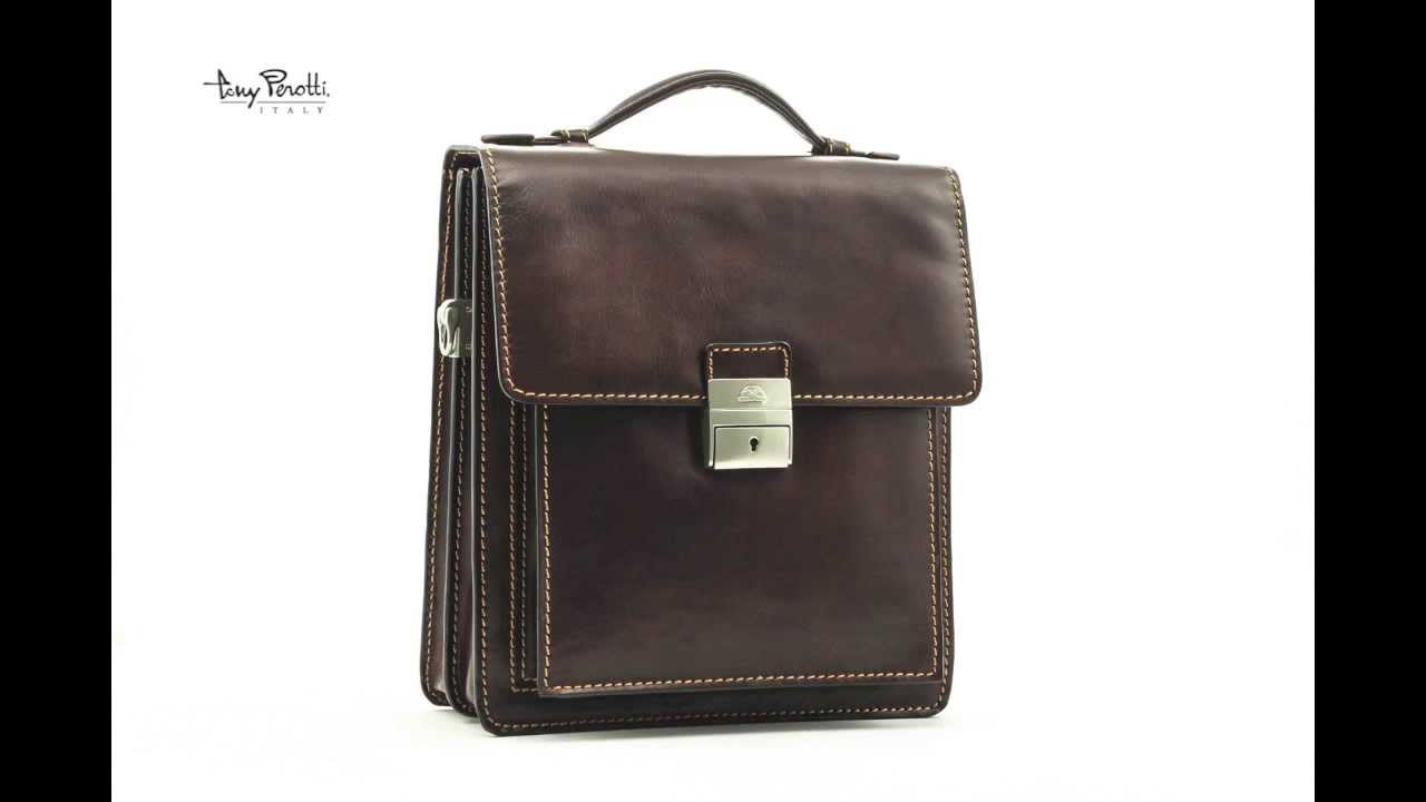 Treviso Vertical Flap-Over Carry All Bag in Brown item number PI212004BN