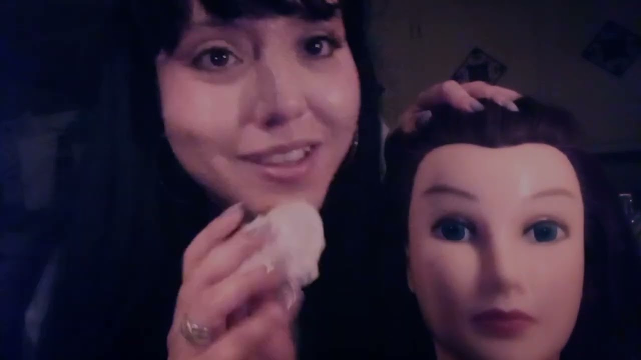 ASMR🎧 - skin care , combing tangles out. 