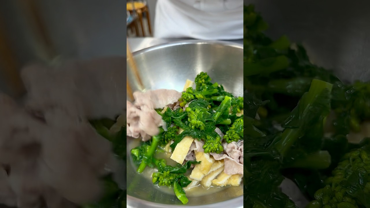 板前が作る、菜の花と豚しゃぶのからし和え#short #和食  #菜の花 #豚