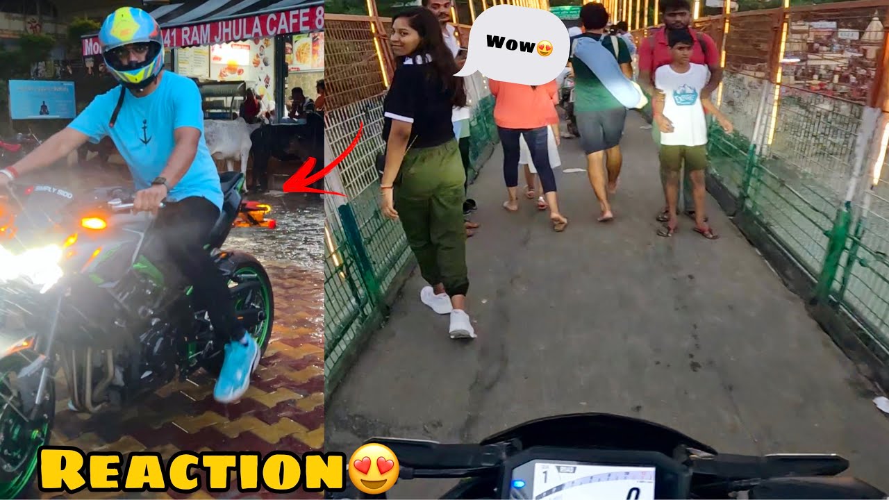 Apni Z900💚 ko mile Khatarnaak reactions🔥😍 | Ramjhula | Rishikesh | Public reactions😱
