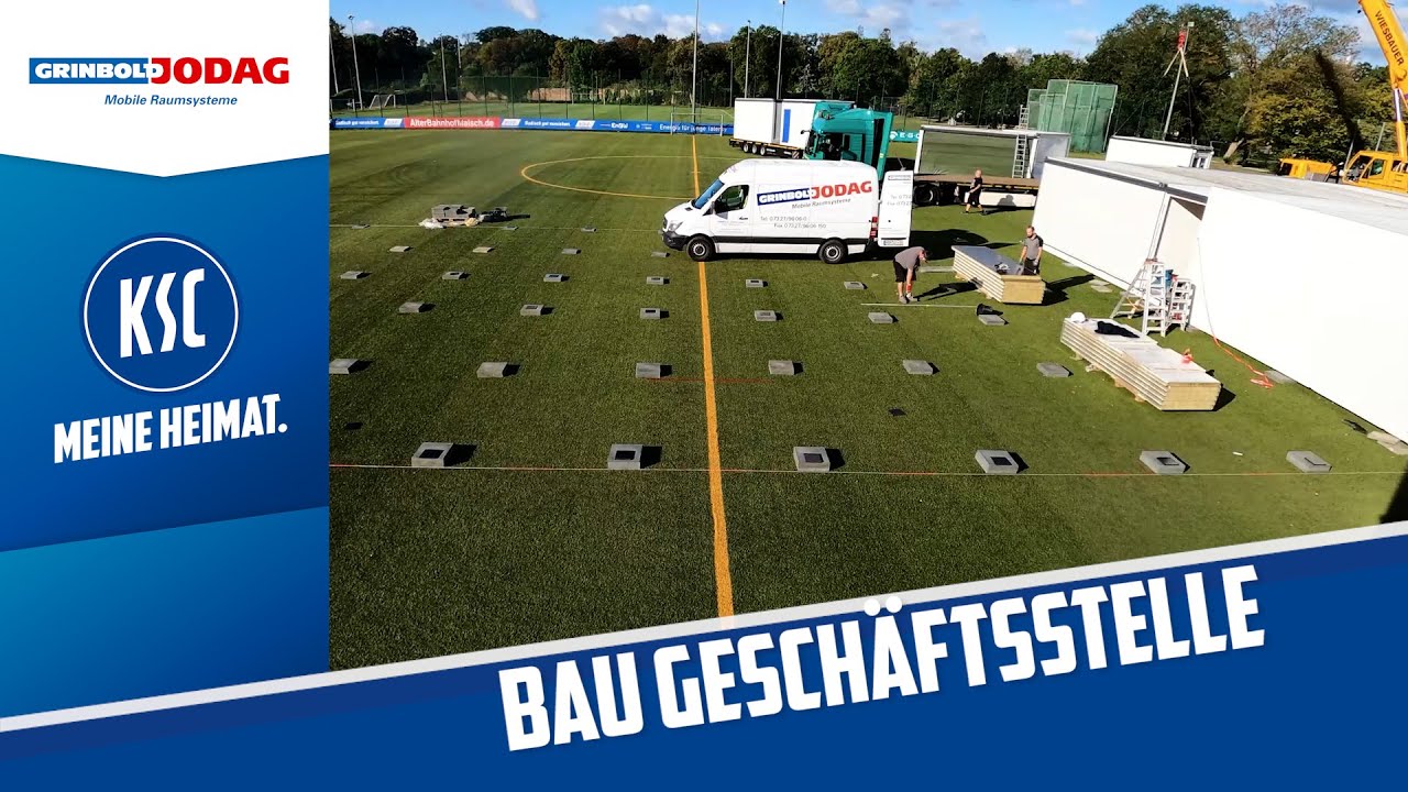 Bau der provisorischen KSC-Geschäftsstelle