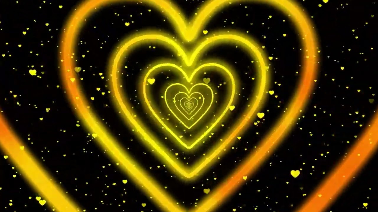 Neon Heart Background Yellow Heart Tunnel Background | Wallpaper Heart Video Background Tiktok