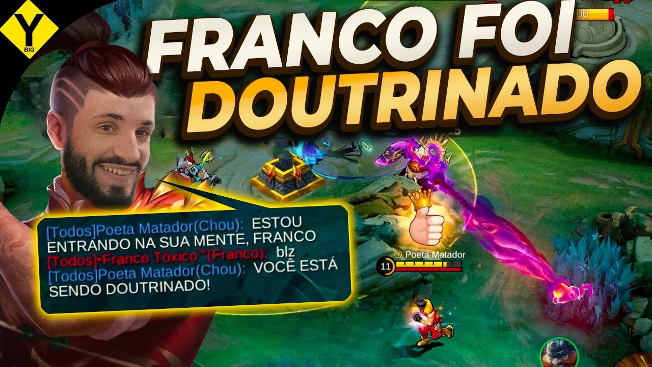 ENTREI NA MENTE DO FRANCO TÓXICO KKKKKKKKKK - Chou Gameplay | Mobile Legends