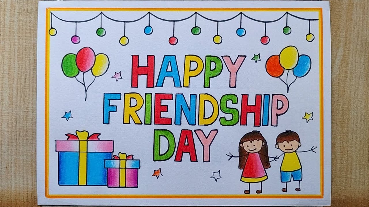Friendship Day Card Drawing easy| Beautiful 😍Friendship Card drawing| Happy Friendship day drawing