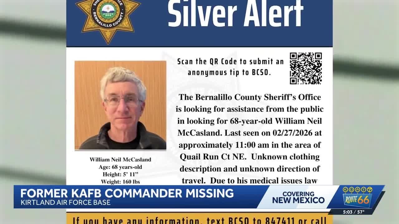 Search for missing Air Force Base commander continues
