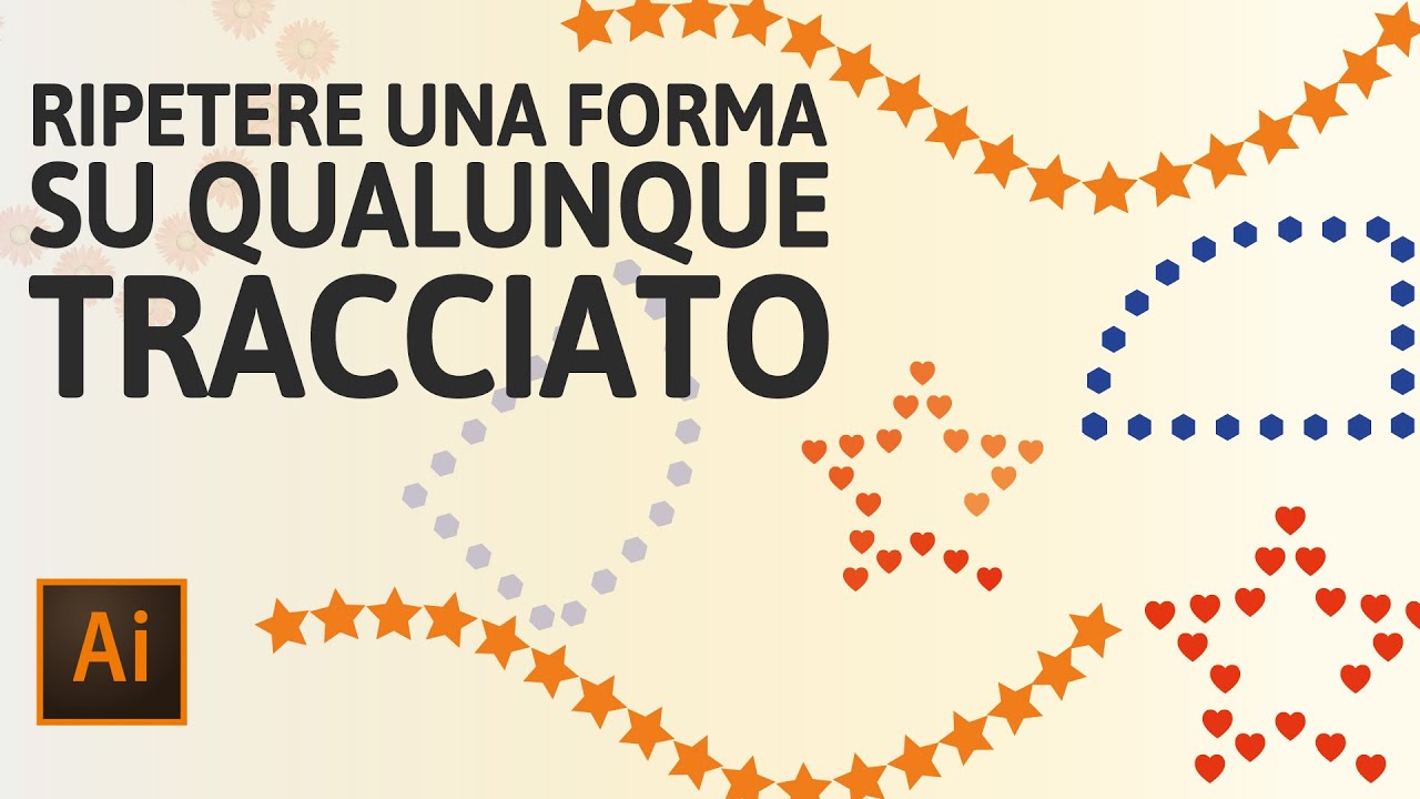Come RIPETERE UNA FORMA lungo un qualsiasi tipo di TRACCIATO con Illustrator