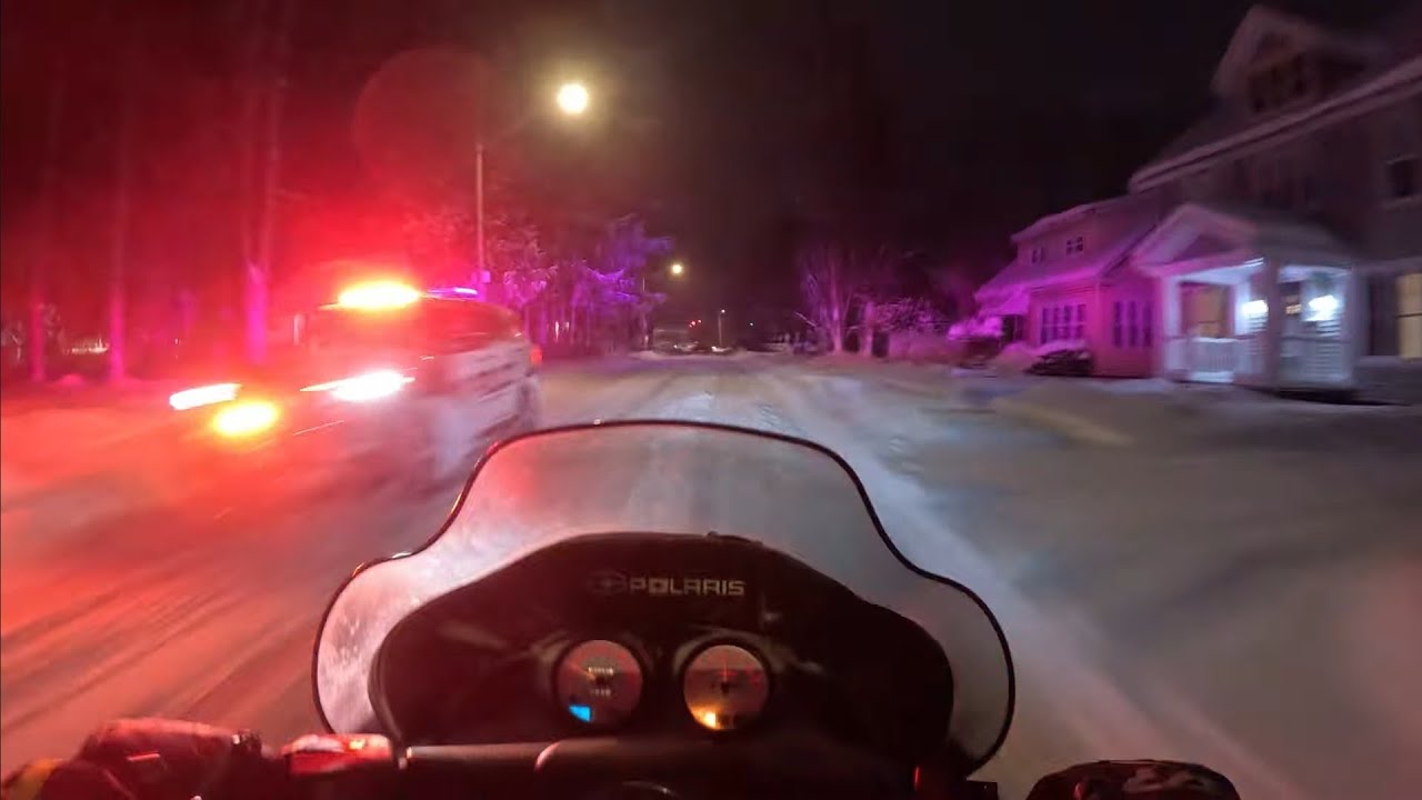 more city riding - snow emergency. Upstate, NY 2025 #polaris #snowmobile #polarissnowmobile #wot 