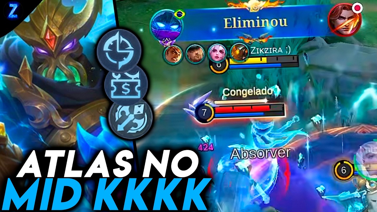 ATLAS MÁGICO NO MID, NÃO FAÇAM EM CASA!! - ATLAS GAMEPLAY | Mobile Legends
