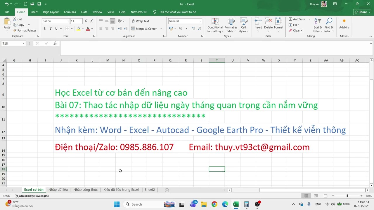 Làm Chủ Dữ Liệu Thời Gian Trong Excel Từ A–Z | Thao Tác Cơ Bản Ai Cũng Phải Biết