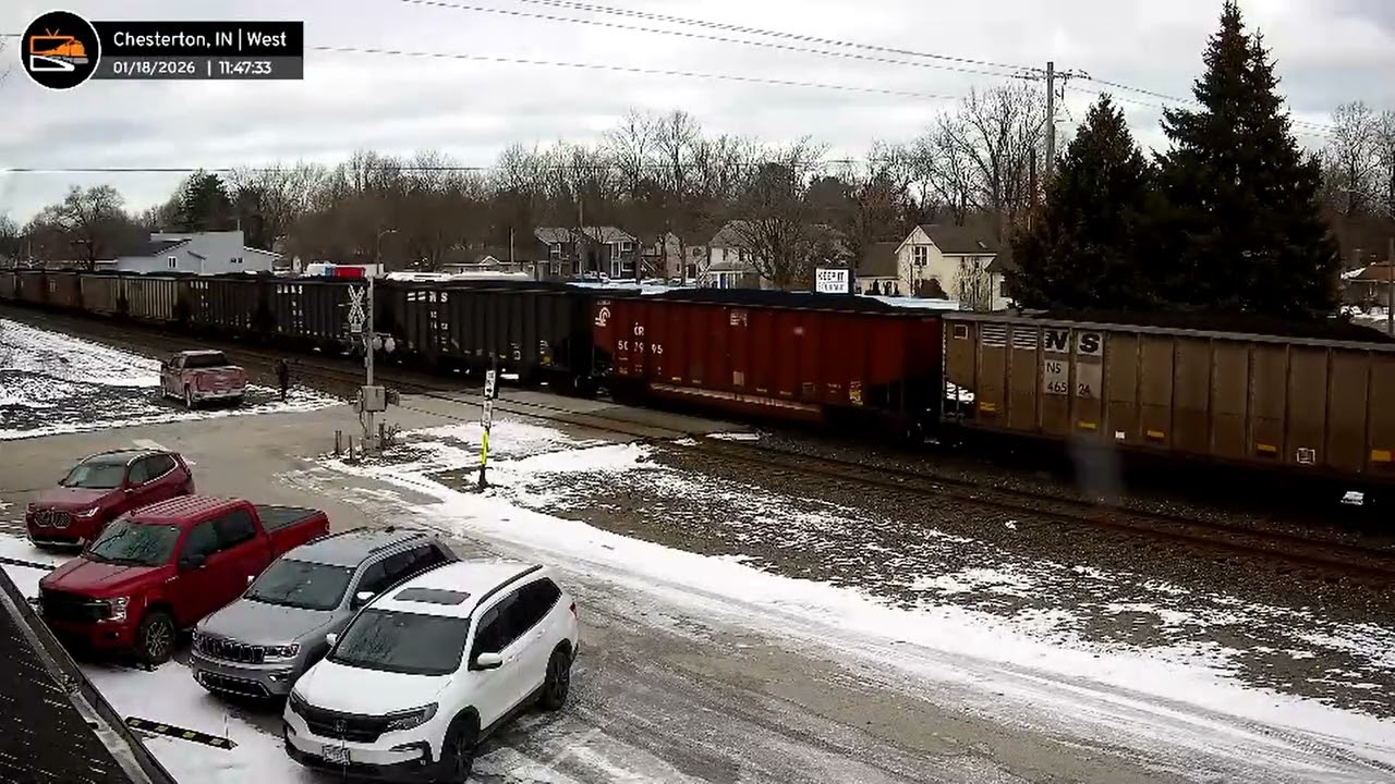 TrainVideo Of A SCREEN View With A NS ??? WB Train On The Chesterton Indiana, USA Area By Gabriel