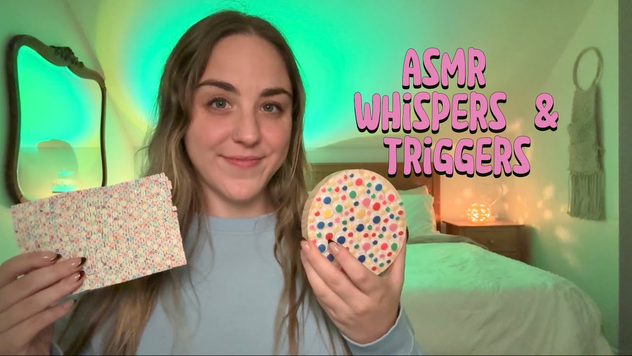 ASMR Whisper 💬👁️ Chat and Triggers | Mic Brushing Bead Scratching Random Triggers 
