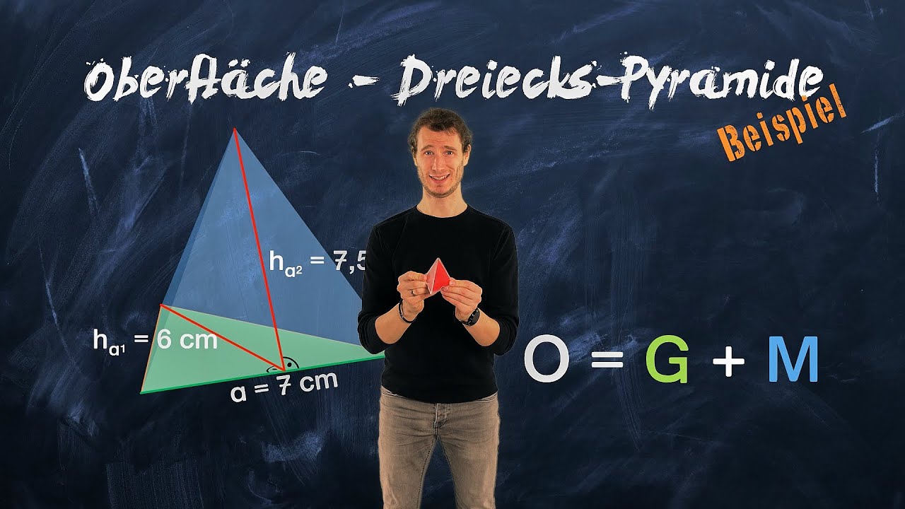 Oberfl&auml;che dreieckige Pyramide berechnen - einfach erkl&auml;rt