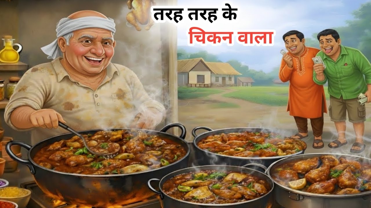 तरह-तरह के चिकन वाला | Chicken wala | moral story | cartoon Video | hindi kahani