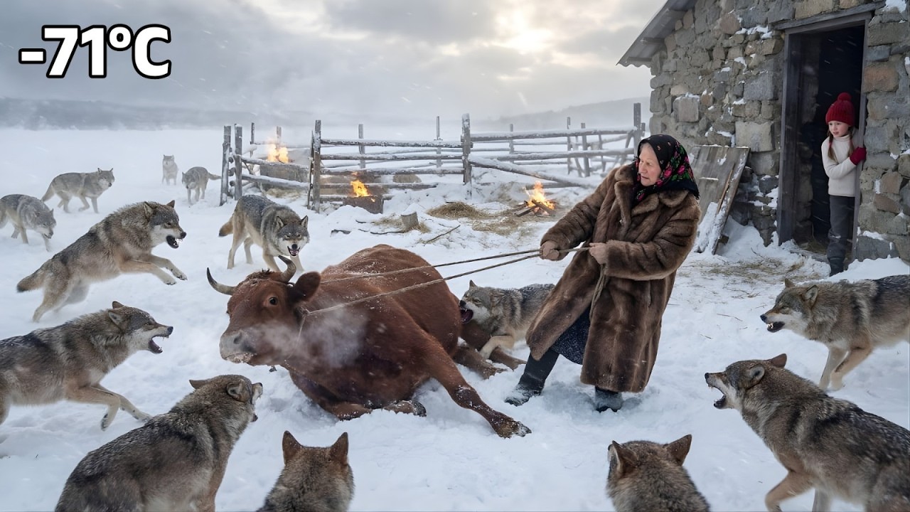 Survival -71°C Blizzard: 91 Year Old Widow and Grandchild Protect Cattle from Wolves