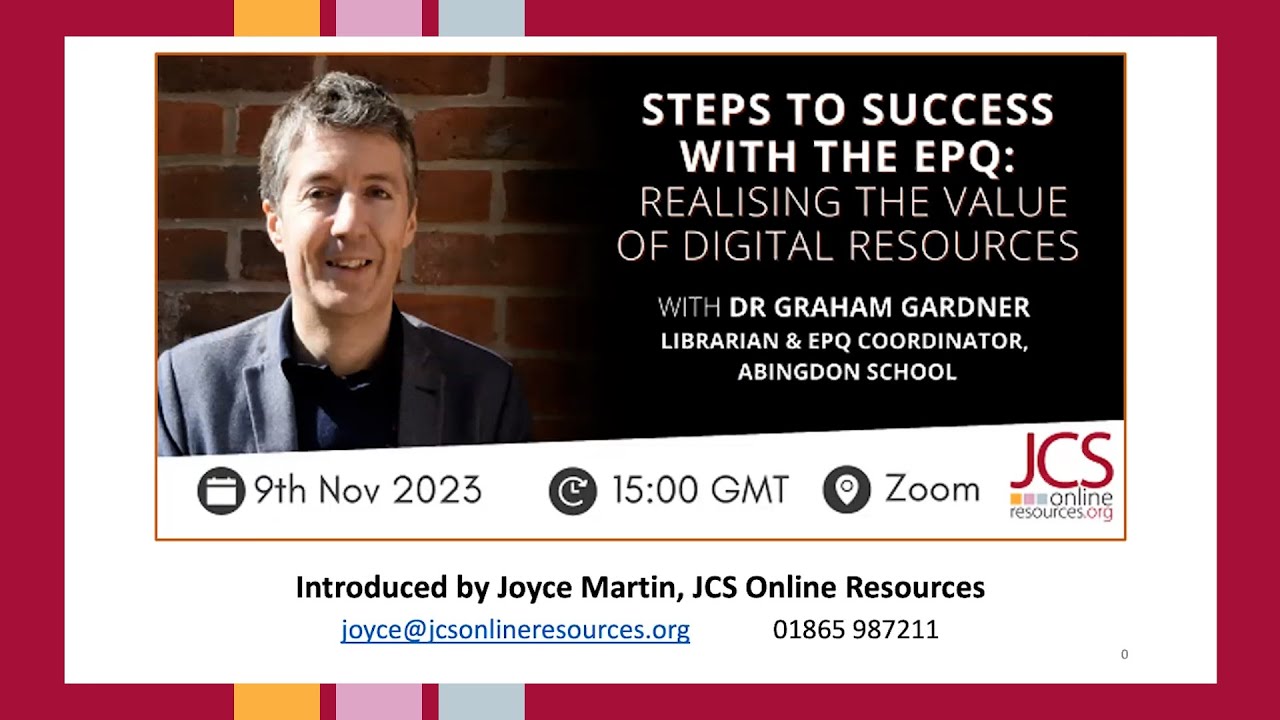 Steps to Success With the EPQ: Realising the Value of Digital Resources