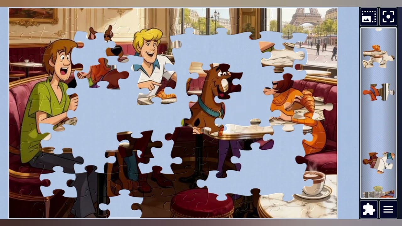 Scooby-Dooby-Doo Paris Cafe caper🧑‍🤝‍🧑👭🐕🥐☕️✨️🪄//Jigsaw puzzles journey🧩//puzzles Art🧩//