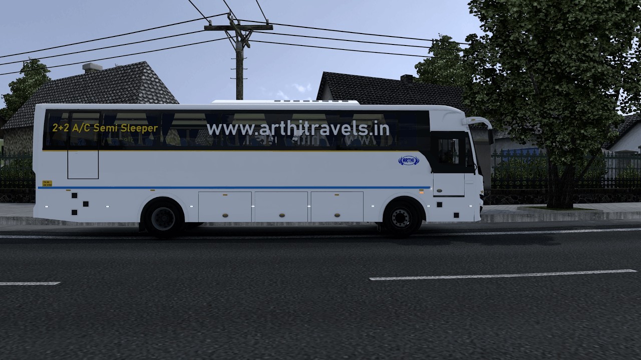 ARTHI TRAVELS PRAKASH VEGA 12M AC SEMI SLEEPER | MADURAI⇆COIMBATORE | EURO TRUCK SIMULATOR 2