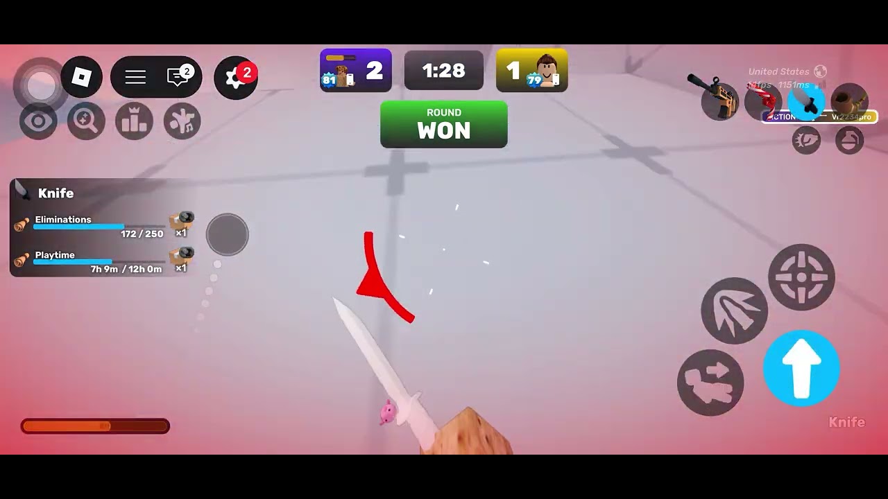 Beating someone in Roblox Rivals with Extreme lag