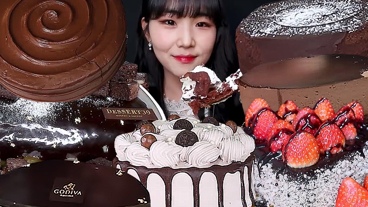 ASMR 초코케이크🍫🍰 리얼사운드 먹방 CHOCO CAKE REAL SOUNDS NO TALKING MUKBANG | 초코케이크 모음