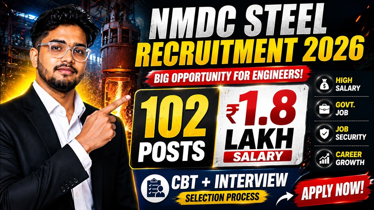 NMDC Steel Recruitment 2026 🔥 102 Executive Trainee Jobs | Salary ₹1.8 Lakh