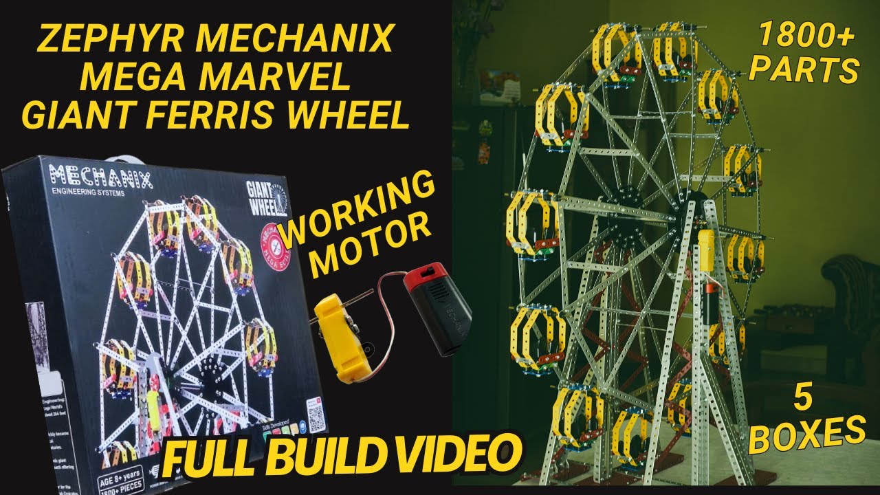 Building the Zephyr Mechanix Giant Ferris Wheel Set | 1800+ Parts Assembled!
